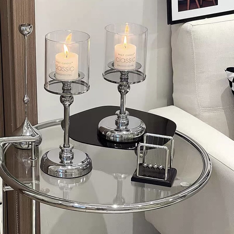 メタリック シルバー キャンドルホルダー 全3サイズ | 70PARK