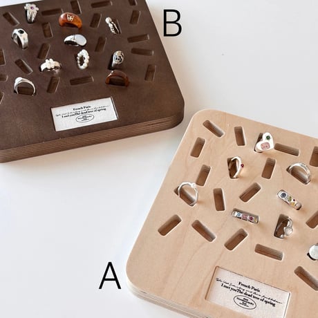 #ウッド スクエア リング アクセサリー トレイ 全2色 小物置き 指輪 プレート