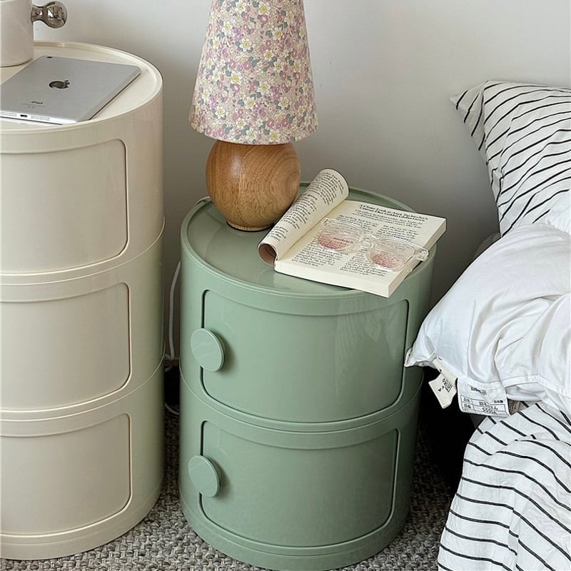 ラウンド 二段 収納 円柱 ラック サイドテーブル 全6色 | 70PARK