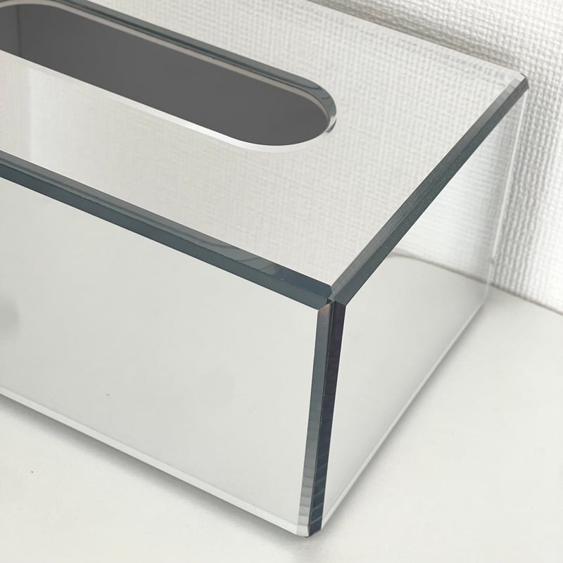 ミラー ティッシュケース 鏡 シルバー ペーパーボックス | 70PARK