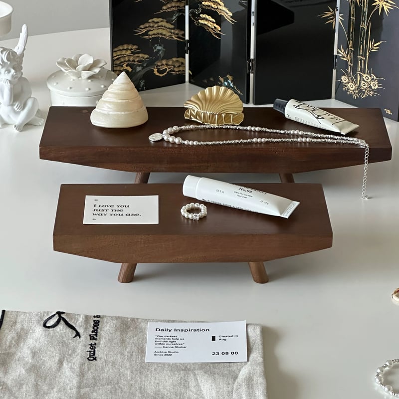 脚付き アカシア ウッド ロング プレート トレイ 全2サイズ | 70PARK