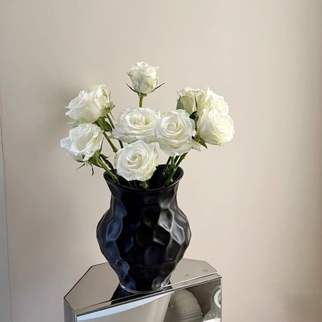 #凸凹 セラミック モノトーン フラワーベース 全2色 花瓶