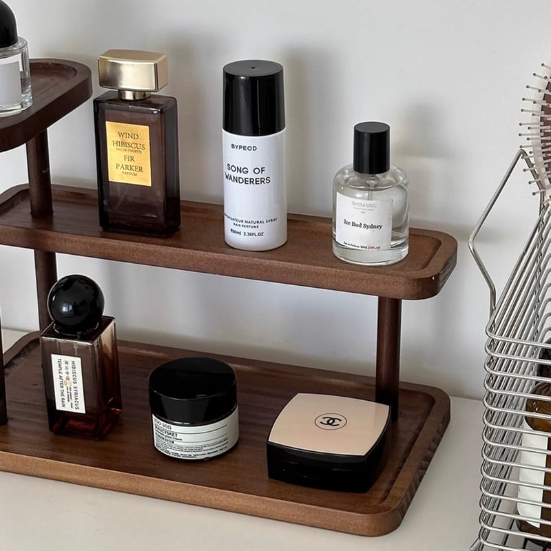 ウッド 多段 収納 ディスプレイ ラック 香水収納 コスメ収納 | 70PARK