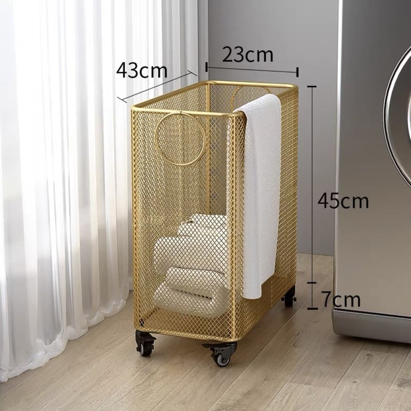 ゴールド スリム ワイヤー ランドリー バスケット 収納 | 70PARK