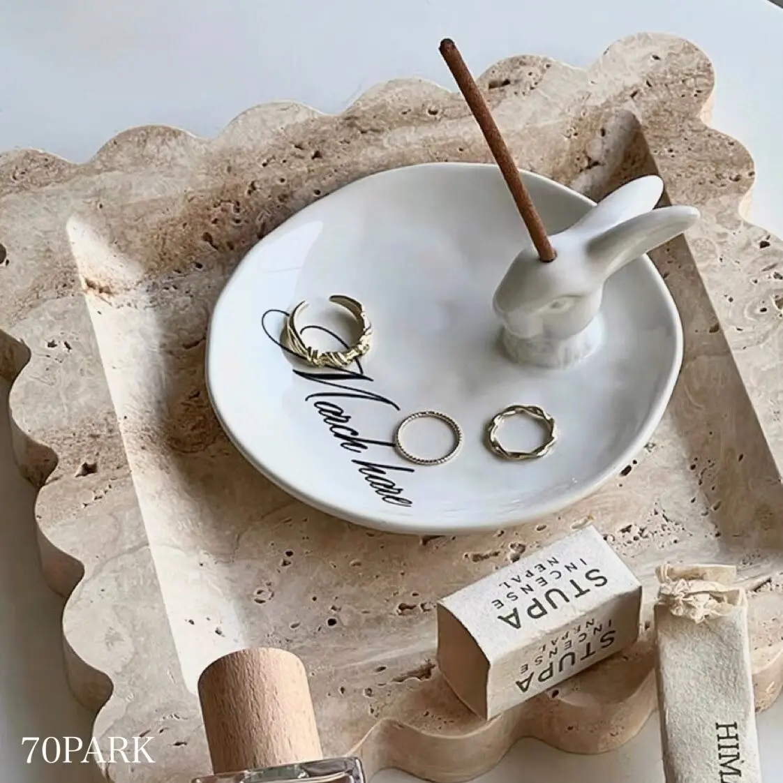 うさぎ モチーフ インセンスホルダー トレイ お香立て | 70PARK