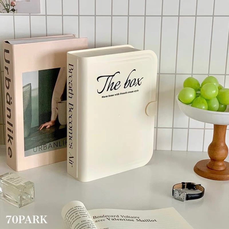 ケーブル スマホ 小物 収納 ボックス 全2色 ダミーブック | 70PARK