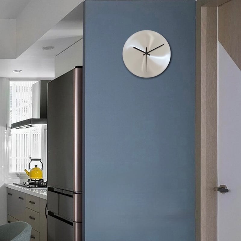 ステンレス ラウンド 壁掛け時計 静音 シルバー | 70PARK