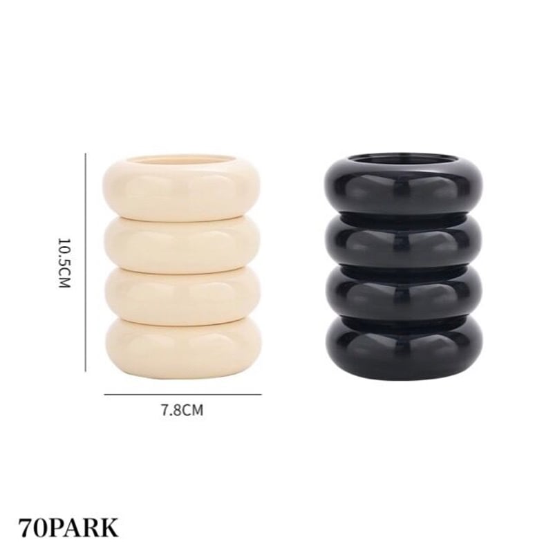 ドーナツ チューブ 四段 ブラシスタンド 全2色 ペン立て | 70PARK