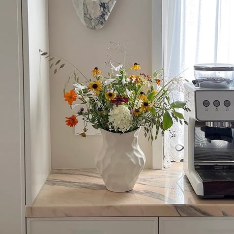 #凸凹 セラミック モノトーン フラワーベース 全2色 花瓶
