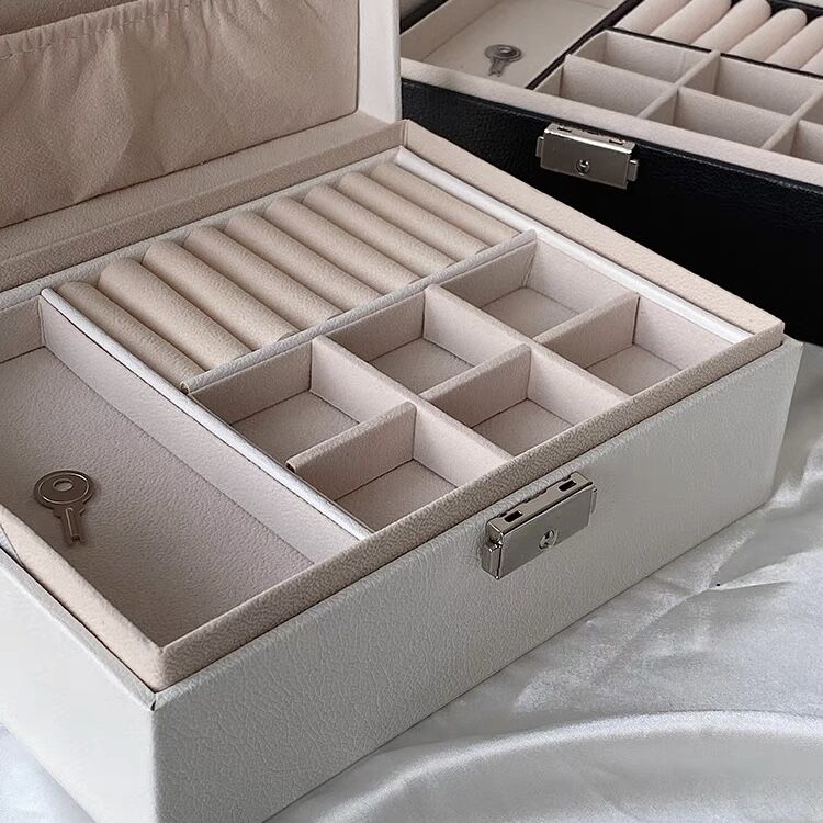 二段 鍵付き シンプル ジュエリー ボックス 全2色 収納 | 70PARK