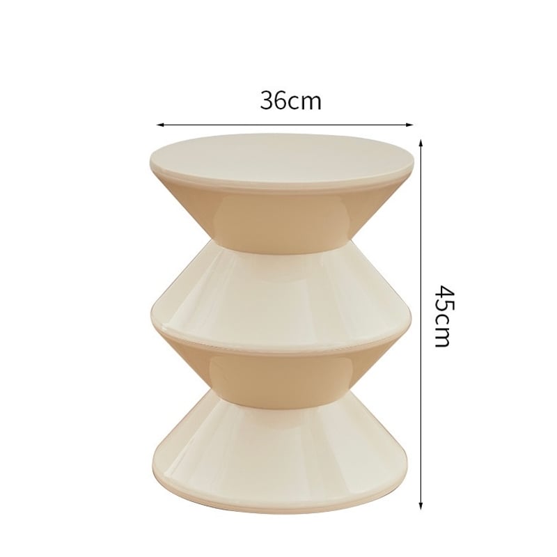 ジグザグ ラウンド 三段 サイドテーブル スツール 全2色 | 70PARK