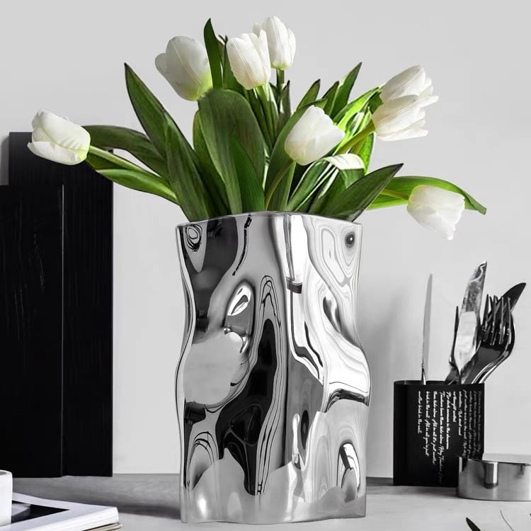 silverフラワーベース 楽天市場】Alx Vase【 Silver 】花瓶 アルミ製 フラワーベース