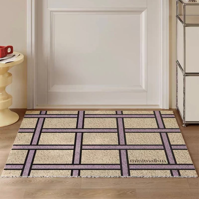 グリッド チェック柄 玄関 マット 全3色 50×80 泥落とし | 70PARK