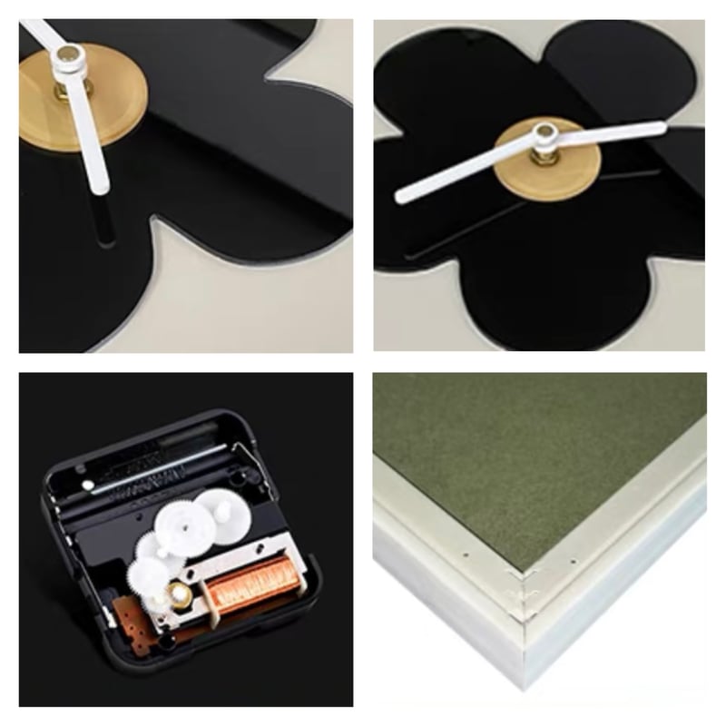 フラワー モチーフ スクエア クロック 壁掛け時計 花 | 70PARK