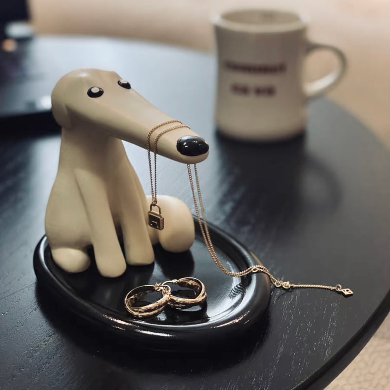 モノトーン ドッグ モチーフ キー トレイ 犬 鍵 収納 玄関 | 70PARK