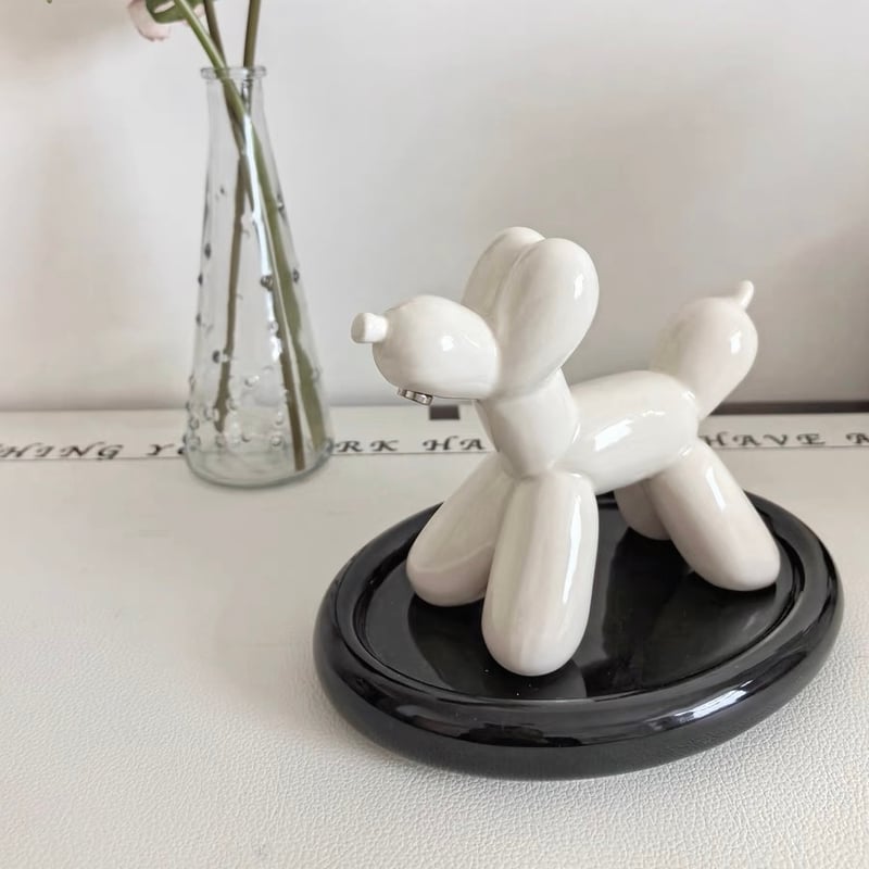 バルーン ドッグ モチーフ キー トレイ 全2色 犬 鍵 収納 玄関 | 70PARK