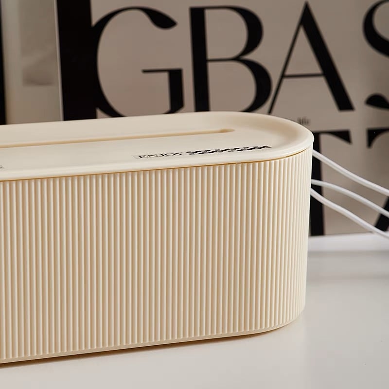 モノトーン 蓋付き 電源タップ 収納 ケーブルボックス 全2色 | 70PARK