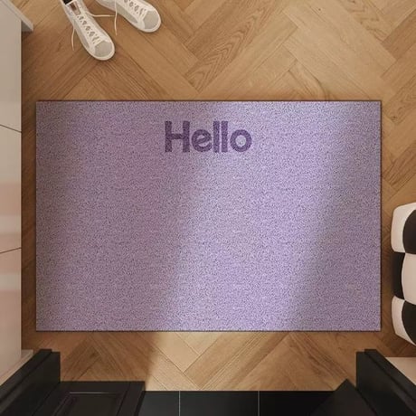 #Hello レタリング カラー 玄関 マット 全6色 50×80 泥落とし