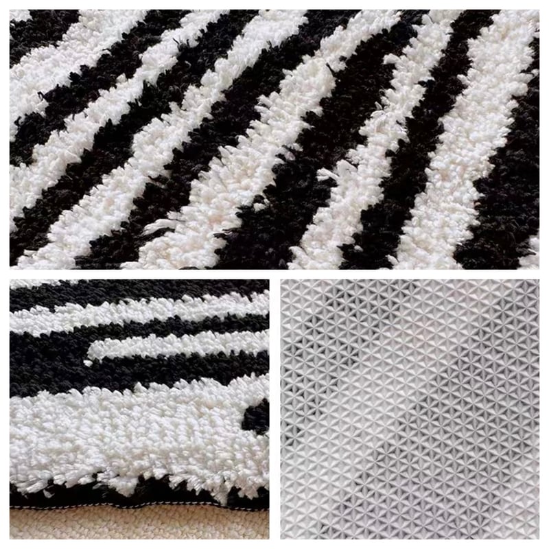 ストライプ ゼブラ柄 モノトーン ドア マット 40×70 | 70PARK