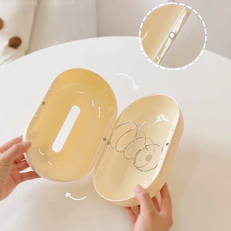 #ラウンド シルエット クリームカラー ティッシュケース 全2種 ティッシュボックス