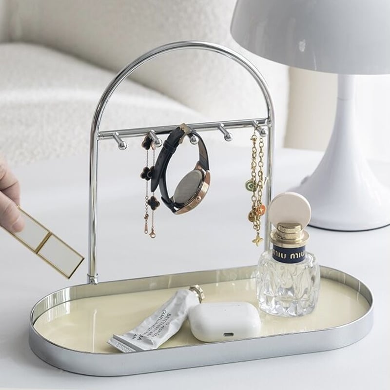 アーチフレーム アクセサリー スタンド トレイ 全2色 収納 小物