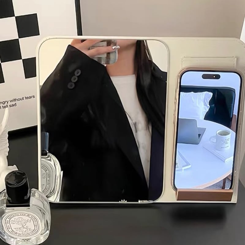 多機能 折り畳み ミラー スマホスタンド 全2色 鏡 | 70PARK