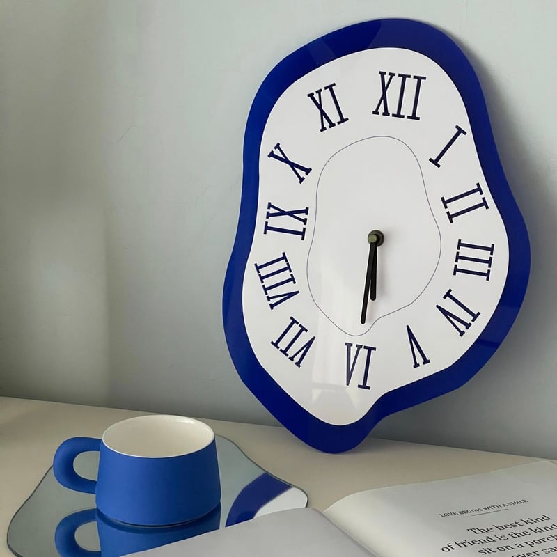 不規則 ウエーブ アクリル クロック 全3色 掛け時計 | 70PARK