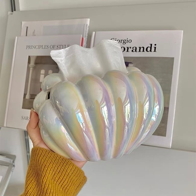 シェルモチーフ セラミック ティッシュケース 全3色 | 70PARK