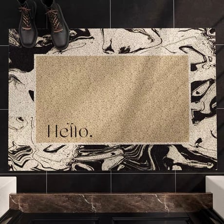 #Hello モノトーン 玄関 マット 全4種 50×80 泥落とし