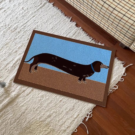 #ダックスフンド ミックス カラー 玄関 マット 全2色 50×75 泥落とし 犬