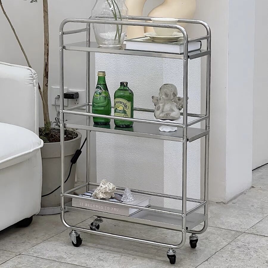 幅19cm ステンレス スリム 収納 ラック ワゴン キャスター | 70PARK