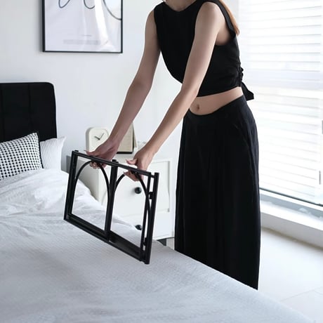 #折り畳み カフェ トレイ ベッドテーブル 全2色 サイドテーブル