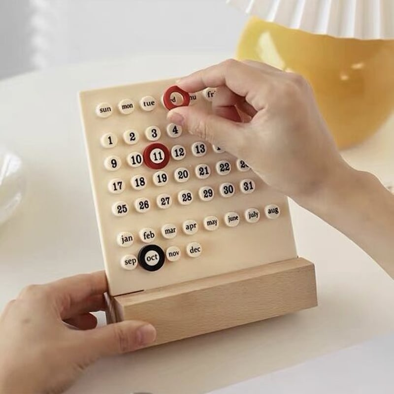 ウッド スタンド 卓上 ミニ ボード 万年 カレンダー | 70PARK