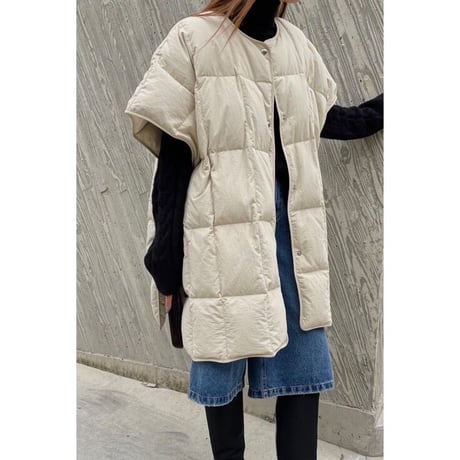 【即納】#サイドスリット 中綿 パフ ポンチョ 全2色 ジャケット