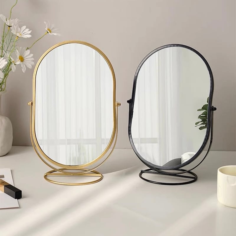 即納】#角度調整可能 オーバル型 卓上 ミラー 全3色 鏡 スタンド | 70PARK
