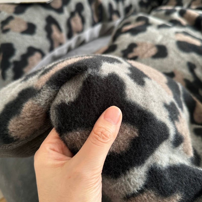 グレー レオパード柄 布団カバーセット 全2サイズ 冬用 厚手 ベッド