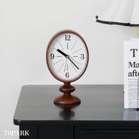 #オーバル型 レトロ ウッド スタンド クロック 全4種 置き時計