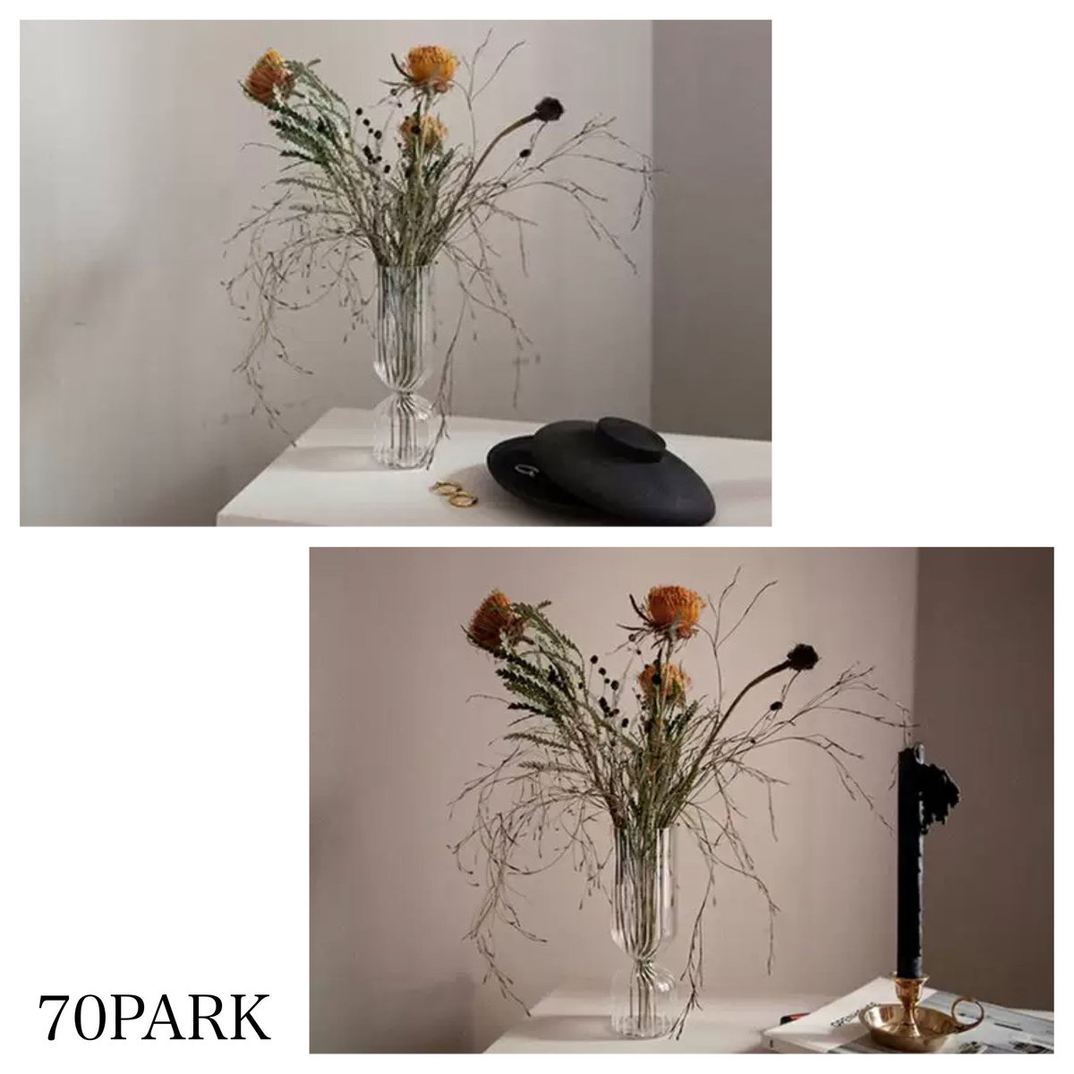 Baccarat クリア ストライプデザイン 花瓶 Baccarat クリア ストライプデザイン 花瓶