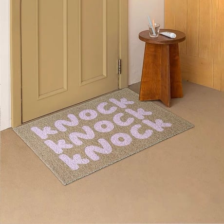 #Knock Knock メッセージ 玄関 マット 50×80 泥落とし
