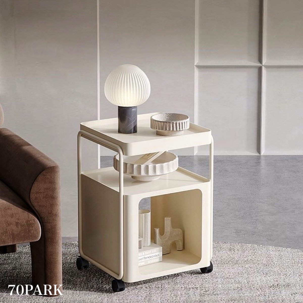 キャスター付 スクエア 収納 ワゴン 全2色 サイドテーブル | 70PARK