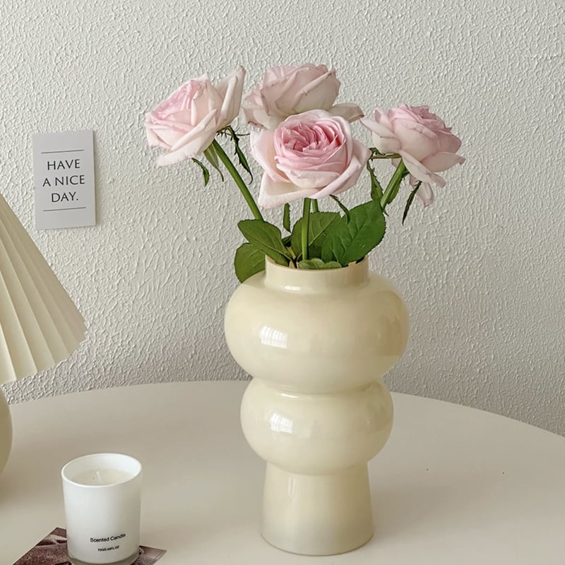 ミルクカラー ガラス フラワーベース 全2種 花瓶 | 70PARK