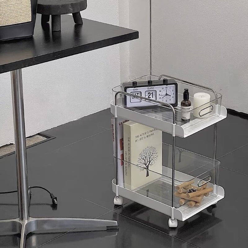 キャスター付 クリア 引き出し 2段 収納 ラック | 70PARK