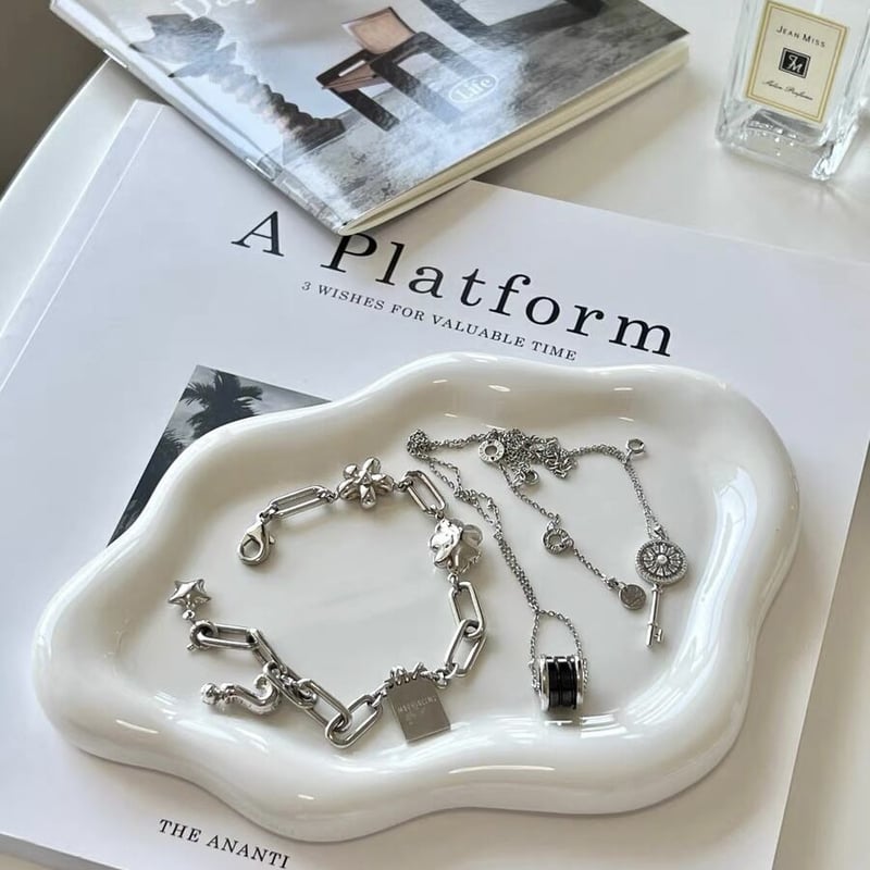 即納】#チャビー ウエーブ アクセサリー トレイ 全2色 プレート | 70PARK