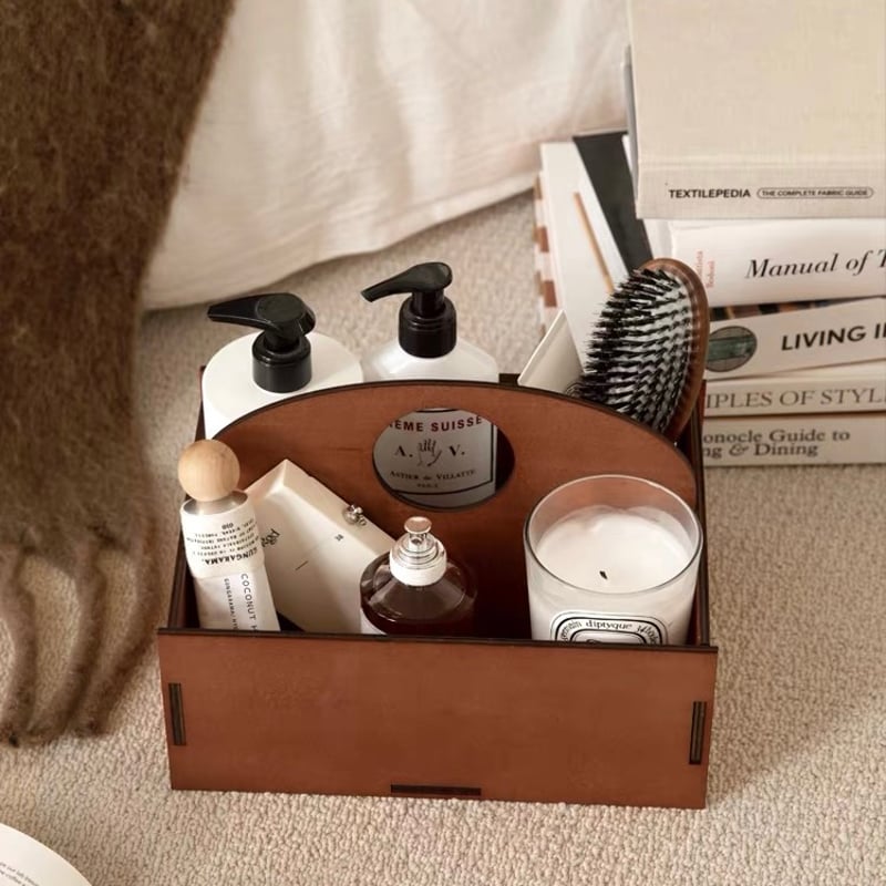 持ち手付き ウッド 収納 ボックス 全2色 コスメ | 70PARK