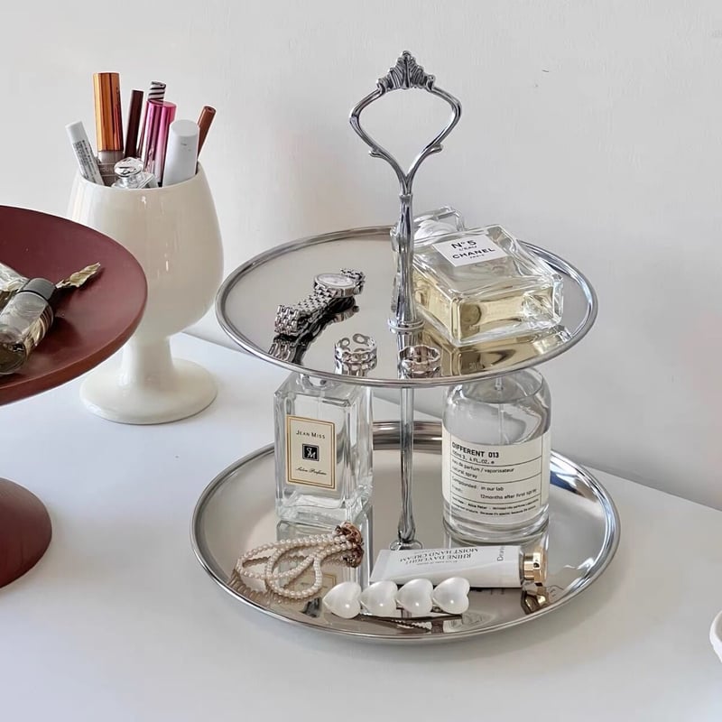 ステンレス 二段 アクセサリー トレイ ディスプレイ | 70PARK