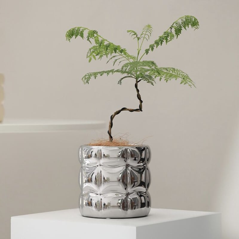 スクエア ポコポコ セラミック 鉢カバー 全3色 植木鉢 | 70PARK