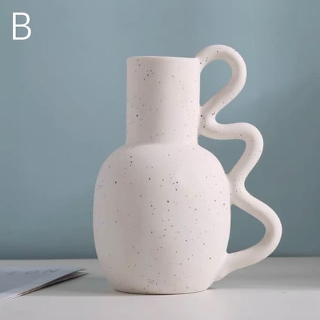 #ウエーブ 持ち手 フラワーベース 全2タイプ 花瓶