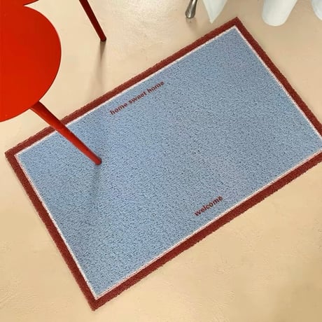 #ブルー レッド 配色 玄関 マット 全2色 50×80 泥落とし