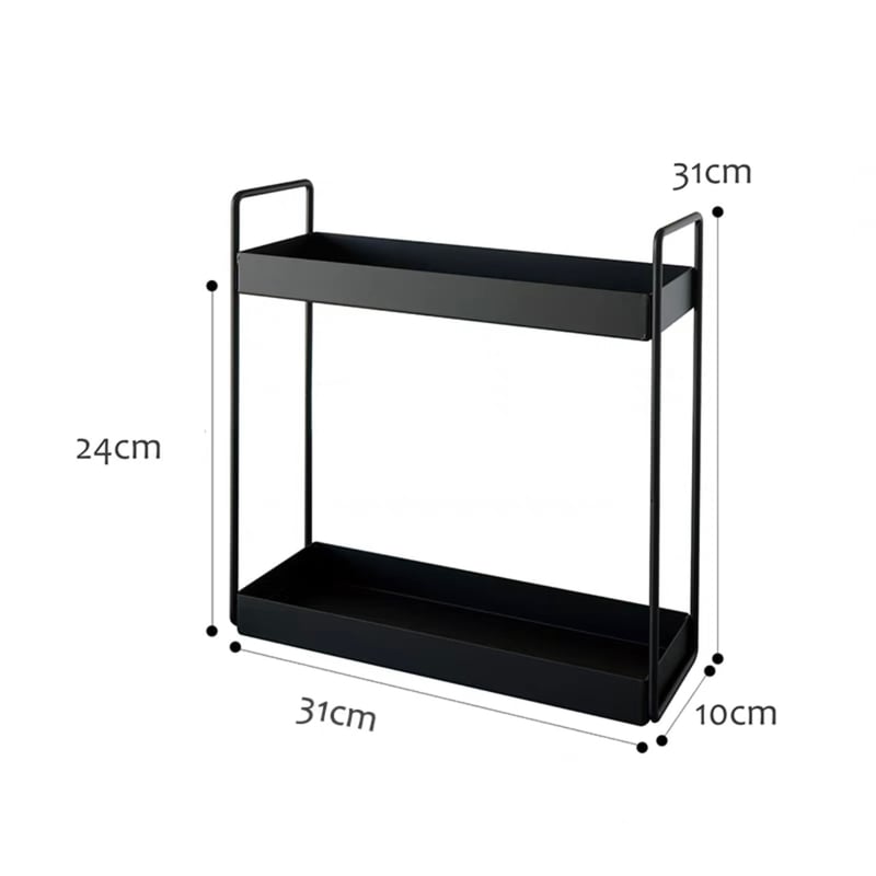 アイアン フレーム スリム 2段 トレイ ラック 全2色 コスメ 収納 | 70PARK