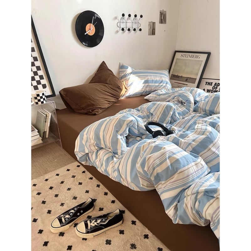 マルチストライプ コットン 布団カバーセット 全2色 2サイズ | 70PARK